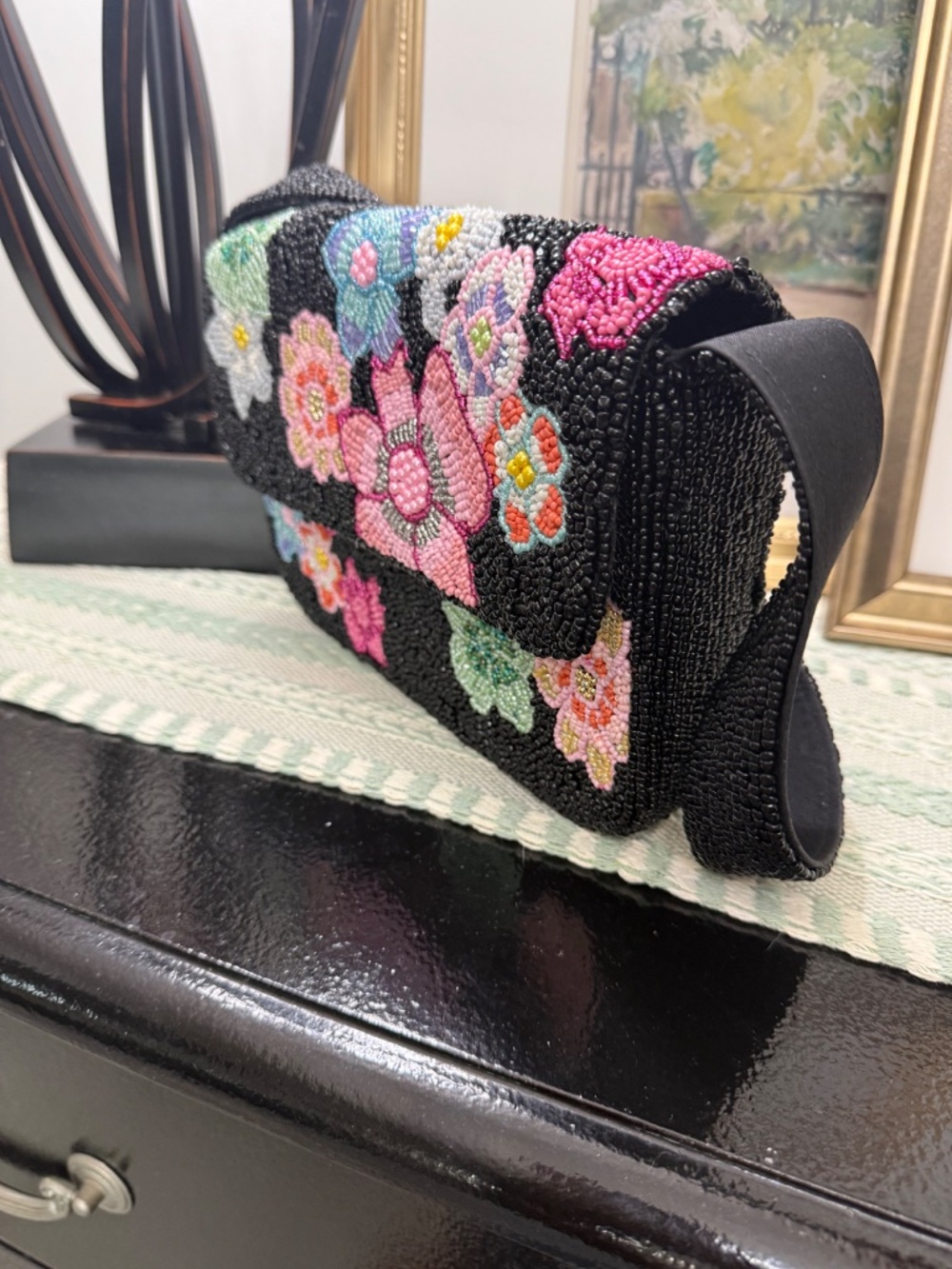 Floral beaded bag - Picture 3 of 4